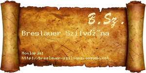 Breslauer Szilvána névjegykártya